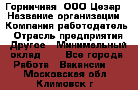 Горничная. ООО Цезар › Название организации ­ Компания-работодатель › Отрасль предприятия ­ Другое › Минимальный оклад ­ 1 - Все города Работа » Вакансии   . Московская обл.,Климовск г.